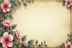 Pink Flowers and Sage Green Leaves Background Wallpaper Product Image 1