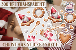 Christmas Watercolor Sticker Sheet Winter Cute Holiday PNG Product Image 1
