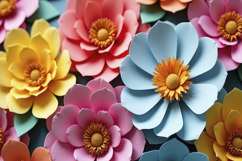 Paper Flowers Background Wallpaper Product Image 1