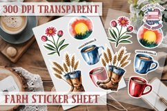Farm sticker sheet Harvest Scrapbook PNG Vegetables Cozy Product Image 1