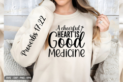 A cheerful Heart Is Good - Christian Sleeve T-Shirt Design Product Image 3