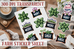 Farm sticker sheet Harvest Scrapbook PNG Vegetables Cozy Product Image 1