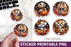 Halloween Dog Sticker Printable | High Quality 300 Dpi Product Image 1