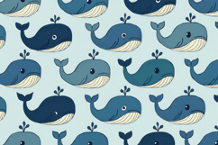 Cute Whale Pattern Background Product Image 1