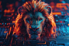 Digital Lion Background Wallpaper Product Image 1