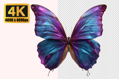 Vibrant Iridescent Wings Butterfly Transparent PNG Product Image 1