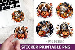 Halloween Dog Sticker Printable | High Quality 300 Dpi Product Image 1