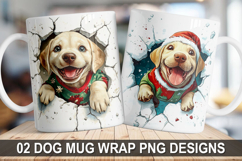 Christmas Dog Wrap Mug Sublimation PNG -Dog Lover Mug Design Product Image 1