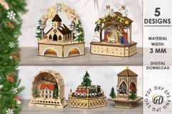 3D Christmas Stand Bundle Laser Cut. Christmas Decor SVG Product Image 1