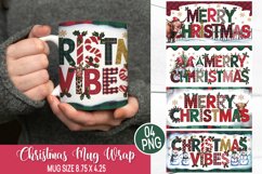 Christmas Mug Wrap Design,Christmas Highland Cow Sublimation Product Image 1