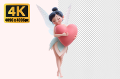 Fairy Holding a Heart Transparent PNG Product Image 1