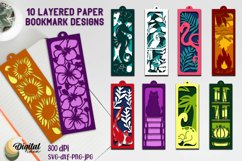 Layered Paper Bookmark Bundle. PaperCut. Bookmark SVG. Product Image 1