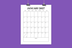 2027 Vertical 8.5x11 Inch Calendar Template Product Image 1