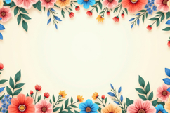 Colorful Flower Border Background Product Image 1