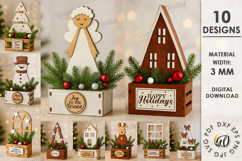 Christmas Decorative Boxes Bundle Lasercut. Christmas SVG Product Image 1