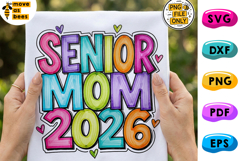 SENIOR MOM 2026 PNG, Doodle Marker Style, Mom Shirt Png Product Image 1