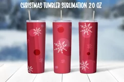 Red Christmas tumbler Sublimation. 20 oz, PNG. Product Image 1