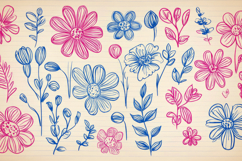 Sketch Flowers Background Wallpaper Product Image 1