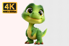 Baby Dinosaur with Large Eyes Transparent PNG Product Image 1