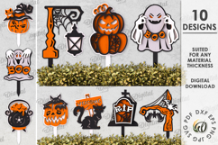 Halloween garden stakes Bundle lasercut. Halloween Decor SVG Product Image 1
