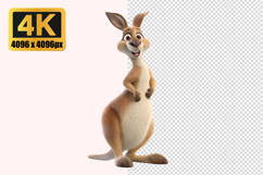 Happy Cartoon Kangaroo Transparent PNG Product Image 1