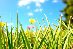 Green Grass With Blue Sky Background Product Image 1