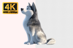 Side Pose Husky Dog Transparent PNG Product Image 1