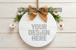 Spring Round Wood Sign Mockup - Door Wood Sign Product Image 1