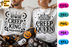 Creep Queen &amp; King Svg, Png, Halloween Shirt for Him, Her Product Image 1