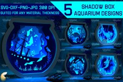 Shadow Box Aquarium Paper Cut Bundle. 3D Light Box SVG Product Image 1