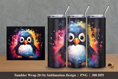 Fantasy Penguin Tumbler Wrap Sublimation Design 2 Product Image 1