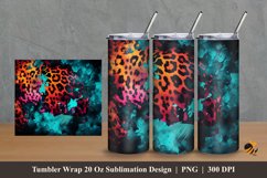 Leopard Print Tumbler Wrap Sublimation Design 2 Product Image 1