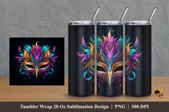 Beauty Mask Tumbler Wrap Sublimation Design 2 Product Image 1