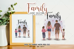 Family clipart with separated skin, Family illustration PNG Product Image 6