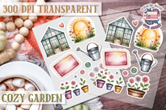 Cozy Garden sticker sheet Flowers Botanical PNG Cute Product Image 1