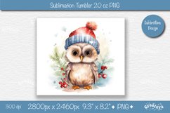 Christmas tumbler wrap 20 Oz sublimation Xmas Owl Tumbler Product Image 2