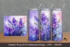 Painting Lavender Tumbler Wrap Sublimation Design 2 Product Image 1