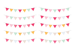 Spring Pink, Orange, &amp; Mint Bunting Banner Clip Art Set Product Image 2