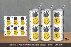 Handdrawn Pineapple Tumbler Wrap Sublimation Design 2 Product Image 1