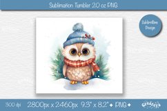 Christmas tumbler wrap 20 Oz sublimation Xmas Owl Tumbler Product Image 2