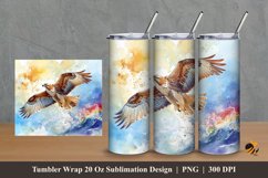 Bird Abstract Tumbler Wrap Sublimation Design 2 Product Image 1