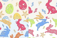 Easter Papercut Rabbits Patterns Product Image 2