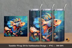Betta Colorful Tumbler Wrap Sublimation Design 2 Product Image 1