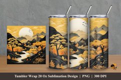 3D Yellow Tabebuya Tumbler Wrap Sublimation Design 2 Product Image 1