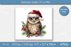 Christmas tumbler wrap 20 Oz sublimation Xmas Owl Tumbler Product Image 2