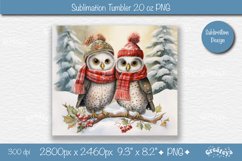 Christmas tumbler wrap 20 Oz sublimation Xmas Owl Tumbler Product Image 2