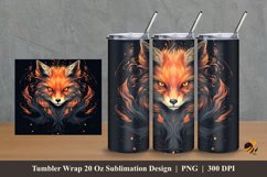 Flame Fox Tumbler Wrap Sublimation Design 2 Product Image 1