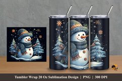 Happy Snowman Tumbler Wrap Sublimation Design 2 Product Image 1