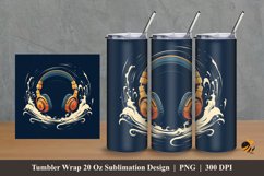 Music Effect Tumbler Wrap Sublimation Design 2 Product Image 1