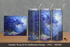 Painting Purple Tree Tumbler Wrap Sublimation Design 2 Product Image 1